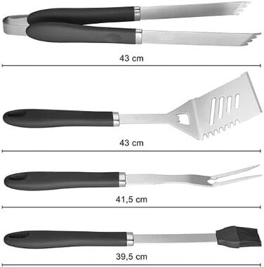 Набір барбекю Sunature Miyako з нержавіючої сталі, 5 предметів, з сумкою