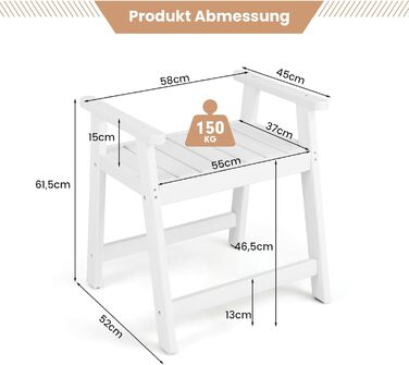 Лавка для душу Costway з полицею, коричнево-біла, 32,5x32,5x43,5 см. Макс. вантажопідйомність: 165 кг