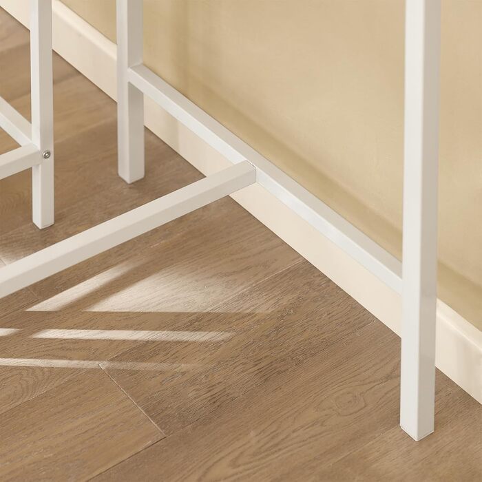 Набір обіднього столу SoBuy 3-в-1: стіл та 2 стільці для кухні, балкону, саду. Компактний, сучасний набір 100x60 см, білий/натуральний колір. OGT10-HG