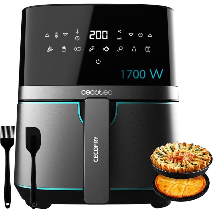 Фритюрниця без олії Cecotec Cecofry Full Pro 5500, 5.5 л, 1700 Вт, 8 режимів, PerfectCook, Touchpad, нержавіюча сталь