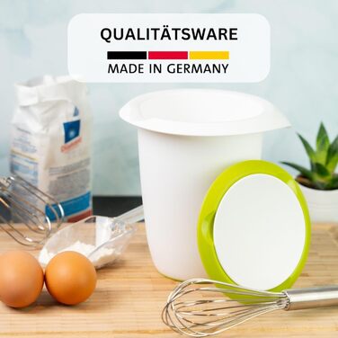 Набір кухонний та для випічки Westmark Duo 4 шт. (Quirltopf 1 л, миска 3,5 л, мірна склянка 1 л, скребок для тіста), пластик/силікон, прозорий/білий/червоний/чорний