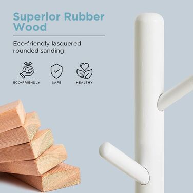 Дерев'яний вішак для одягу Edihome з 8 гачками, 172 x 38 x 38 см, для передпокою, коридору або спальні