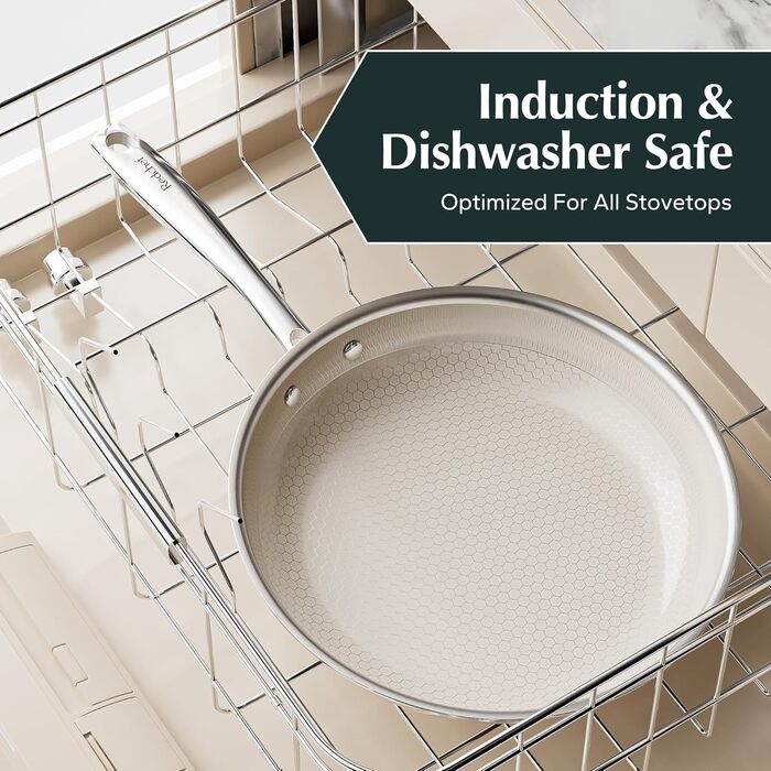 Сковорода Redchef з антипригарним покриттям, 20 см: керамічна, з нержавіючої сталі, без PFOA/PTFE, для індукційних плит