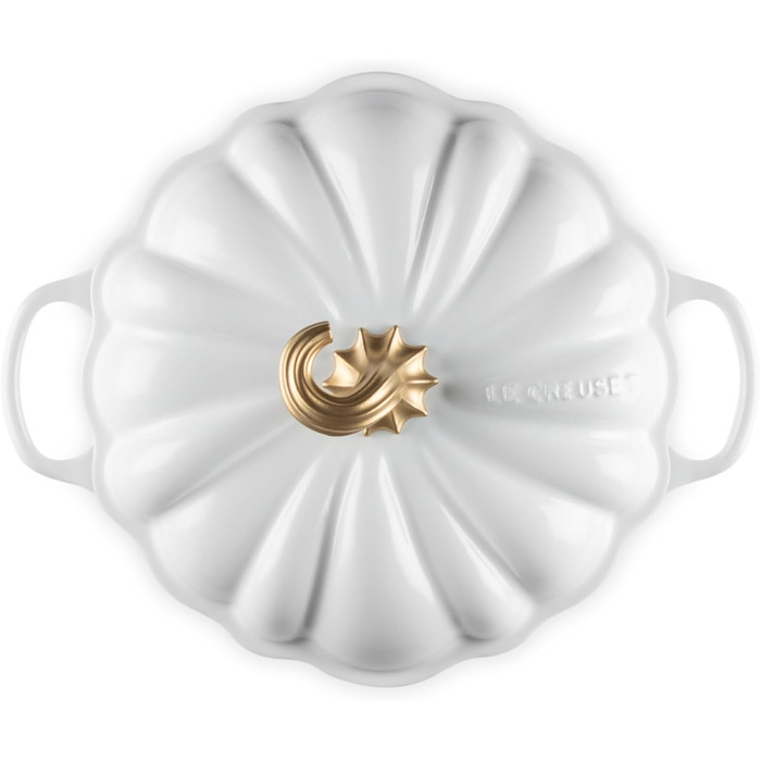 Кокотниця Le Creuset Figurale Kürbis, емальоване чавун, 4 л, білий колір з мідним ручками