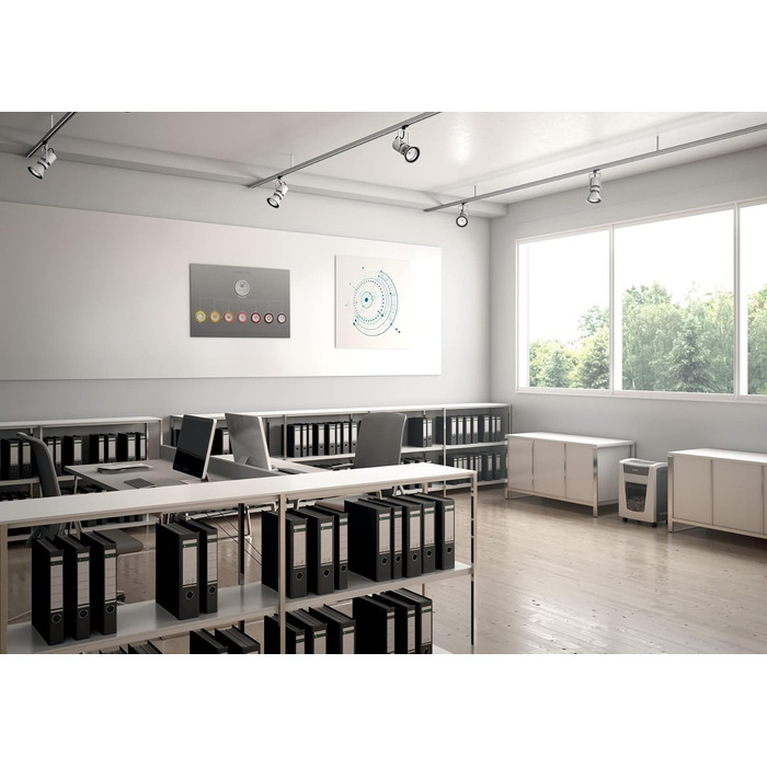 Шредер Leitz IQ Office P5 Mikroschnitt: надійний офісний шредер для безпечного знищення документів, білий, сертифікований TÜV+GS, 2 години роботи, 23L контейнер