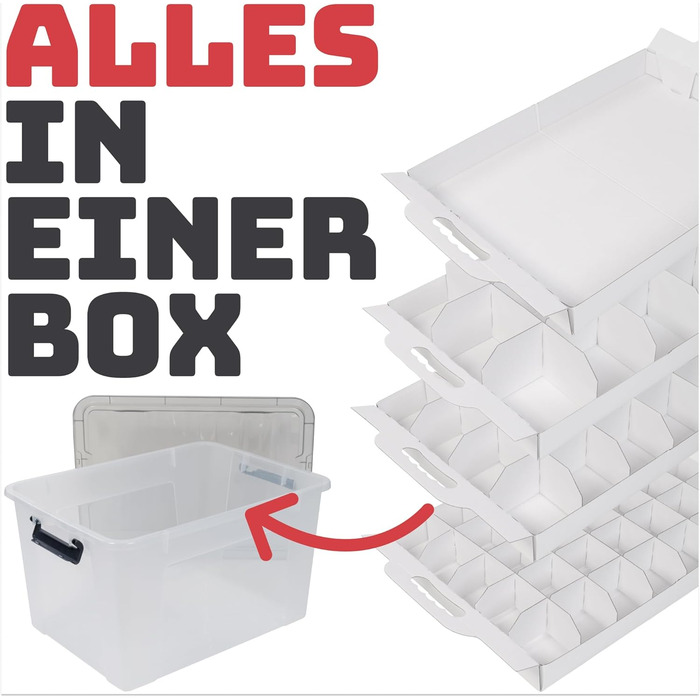 Коробка для зберігання новорічних кулі та прикрас 61л. Безпечне зберігання та організація прикрас для ялинки. Ідеальна ялинкова коробка, 1 шт.