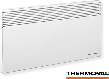 Електричний конвектор Thermoval, Електричний радіатор TX 2500, 2,5 кВт, IP20, Окремо стоячий або настінний електрообігрівач, Електрообігрівач для житлових та офісних приміщень, Конвекторний обігрівач, Білий