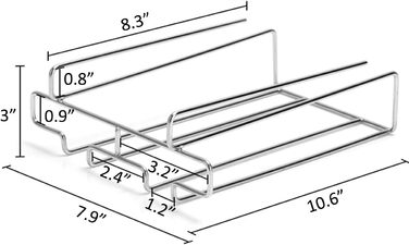 Підставка для склянок BAFVT – 2-ярусна, з нержавіючої сталі, для кріплення під шафу, органайзер для зберігання склянок