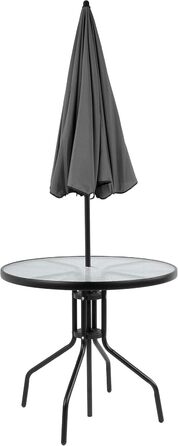 Садовий набір меблів Flash Furniture Nantucket 6 предметів коричневий: стіл, парасоля та 4 складані стільці (чорні)