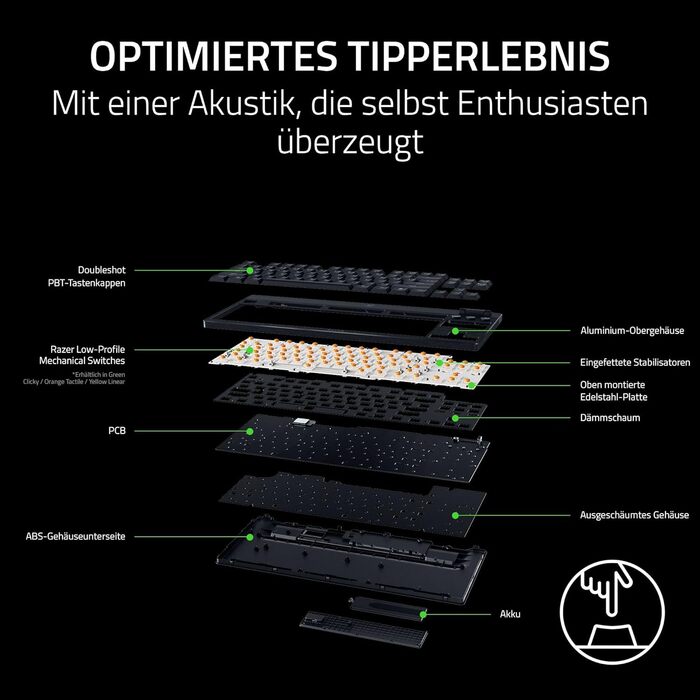 Механічна ігрова клавіатура Razer BlackWidow V4 TKL з Green Switch (QWERTZ DE, RGB Chroma, 6 макро-клавіші)