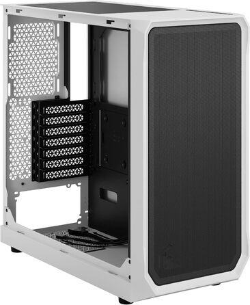 Корпус для ПК Fractal Design Focus 2 White з загартованим склом, білий, сітчаста передня панель, 2 вентилятори 140 мм, ATX, ігровий