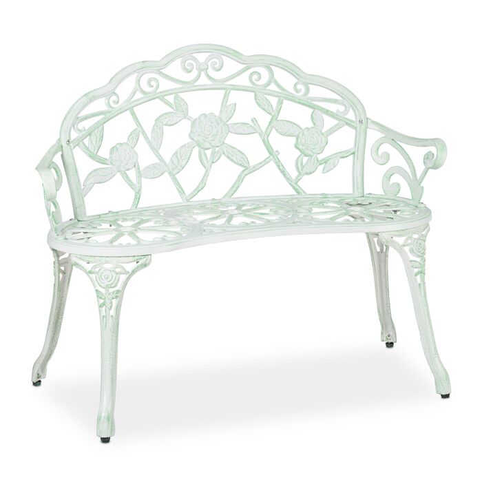 Relaxdays Садовий лавки Роза біло-зелений