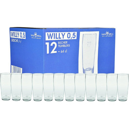 Склянки для пива Van Well Willibecher 0,5л (120 шт) - Преміум якість, 500 мл, для ресторану та дому