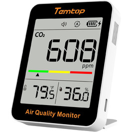 Temtop C1 - CO₂ монітор, термометр та гігрометр: точне вимірювання якості повітря вдома, в офісі, школі