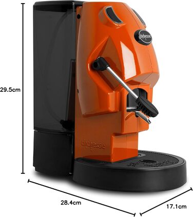 Кавомашина Didiesse Baby Frog Pad – компактна кавоварка з падами, 450 Вт, 1,5 л бак, Standby, білий/оранжевий