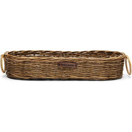Хлібний кошик Riviera Maison, хлібниця, зберігання хліба, плетений, ручної роботи - Кошик для свіжого бакету з ротанга в сільському стилі - коричневий - (ДхШхВ) 14x40x8