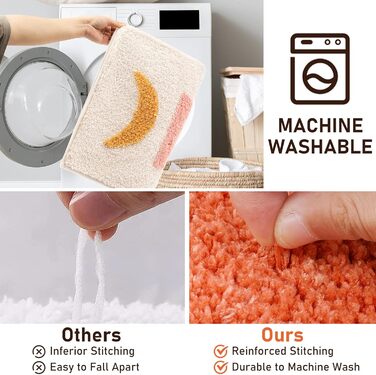 Набір для ванної кімнати Boho від Pauwer, 3 шт: килимок з мікрофібри (антиковзаючий), рушники для душу та унітазу, бежевий, 18'x26' + 18'x48' + U-подібний 20'x24'