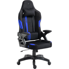 Крісло ігрове KRAKEN CHAIRS, тканинне, ергономічне, для геймерів, чорно-синій, до 130 кг