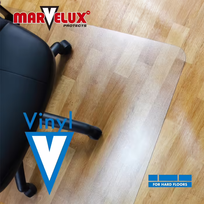 Прозорий вініловий килимок Marvelux для захисту підлоги, 116x130 см, прямокутний, для офісного крісла, без фталатів, підкладка під стілець, для твердих підлог, різні розміри