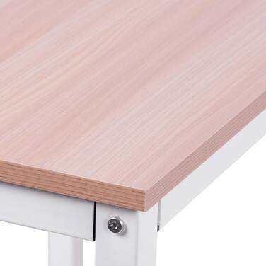 Кутовий стіл HOMCOM L-Desk 150x150x76см Кутовий стіл з МДФ в натуральному кольорі для домашнього офісу та навчання