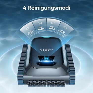 AIPER Scuba S1 Робот-пилосос для басейну, автоматичне очищення дна та стін, ультратонкий фільтр 3 мкм, 180 хвилин роботи, 15900 л/год, керування через додаток, для вбудованих басейнів, синій