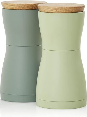 Подвійна кавомолка з перцем і сіллю, керамічна шліфувальна машина CeraCut, (темно-зелений і світло-зелений), 125 комплектів