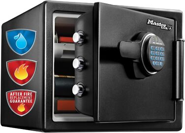 Master Lock Сейф вогнестійкий та водонепроникний з кодовим замком, потрійний захист - політ, вогонь та повінь, електронна комбінація, 33.6L, 45.3 x 41.5 x 49.1 см (22L)