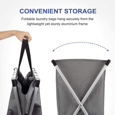 Сортувальник для білизни Oxford Trio з 3 відділеннями (102L), сірий | Кошик для білизни, контейнер для брудної білизни