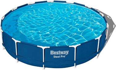 Комплект каркасного басейну Bestway Steel Pro з фільтруючим насосом Ø 396 x 84 см, темно-синій, круглий 396 x 84 см Темно-синій