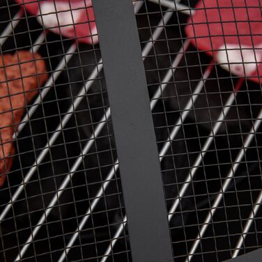 Вогнева чаша з ковпаком від іскор, захистом від іскр, вогнище, круглий вогняний стіл, вогнище для саду, кемпінгу, барбекю, сталь, чорний, 81 x 81 x 50 см