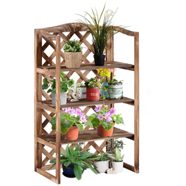 Outsunny Flower Stand 3-ярусна полиця для посадки Ялинове дерево для внутрішнього та зовнішнього використання, компактна, міцна конструкція Model8