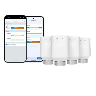 Eve Thermo (Matter, 5-те покоління) - Розумний термостат на радіатор, економія тепла, сумісний з Alexa, Apple Home, Samsung SmartThings, Google Home, Matter. Комплект 4 шт.