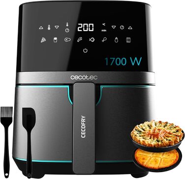Фритюрниця без олії Cecotec Cecofry Full Pro 5500, 5.5 л, 1700 Вт, 8 режимів, PerfectCook, Touchpad, нержавіюча сталь