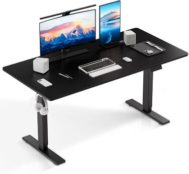 Регульований стіл 60x110 см, електричний з пам'яттю та захистом від зіткнень, висота 70–117 см, для офісу, дому та геймінгу (білий). Також доступний розмір 140x60 см (чорний)