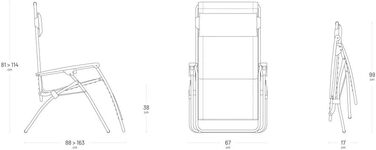 Крісло-шезлонг Lafuma Mobilier Zero Gravity R Clip - розкладне для тераси та саду, міцне Batyline®, багатопозиційне, комфортне, Франція, кольору жита