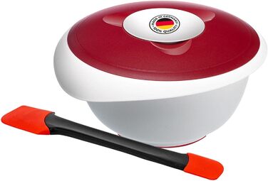 Набір для випічки Westmark Back-Set 4 шт. з мисками, вінчиком, мірною склянкою та скребком/демідером, пластик, білий/червоний/прозорий