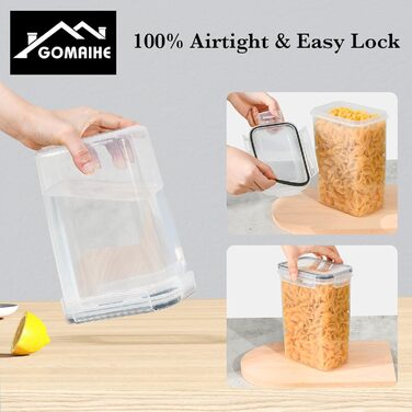 Контейнери для зберігання GoMaihe 12 шт. з кришкою: набір контейнерів для кухні, 800 мл з етикетками. Їдальня, цукор, спеції. Без BPA, придатні для миття в посудомийній машині. 0.8 л x 12 шт. (Чорний, 2.0 л x 10 шт.)