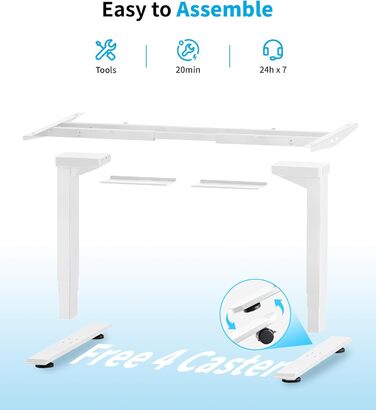 Електричний регульований стіл MAIDeSITe T2 Pro Plus (Чорний, Сірий) з 2 моторами, 3 ступені регулювання та пам'ять