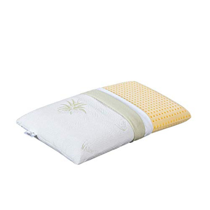 Ортопедичні подушки EVERGREENWEB 2 шт. з в'язко-еластичної піни (віскошауму) 40x70x12 см, з чохлом з алое вера. Зроблено в Італії. Медичний пристрій.