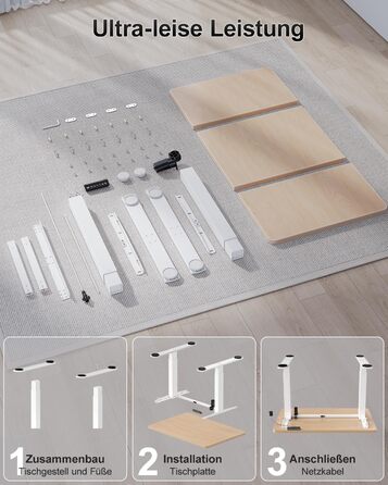 Дитячий електричний стіл Airfish 80x60/140x60 см з регулюванням висоти та функцією пам'яті | Стіл для дому/офісу