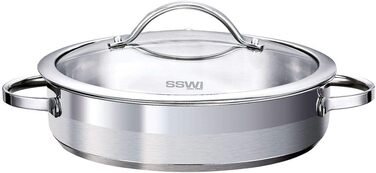 Каструля для приготування пульпо SSW зі скляною кришкою, нержавіюча сталь Ø 24 см або Ø 28 см, Розмір ø24 см