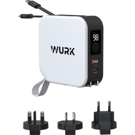 В-1 PowerPack Power Bank, Бездротовий зарядний пристрій, Travel Plug, 10 000 мАг, Швидка зарядка, 5-