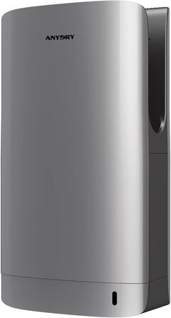 Anydry 2065: Промисловий електросушар для рук з HEPA-фільтром, потужний, 7-10 сек сушіння, 1750-2050 Вт (Срібло)