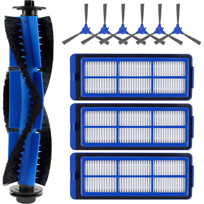 Комплект аксесуарів для пилососа KEEPOW 10 запчастин для Eufy RoboVac 11s Max RoboVac 15C Max RoboVac 30C Max, 1 рулонна щітка 3 Hepa-Fi