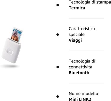 Друк фото з телефону INSTAX Mini LINK 2, Компактний принтер, Білий, Clay White