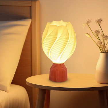Торшер HOMCOM, LED-лампа з абажуром, надрукованим на 3D-принтері у вигляді квітки, настільна лампа для вітальні, ігрової кімнати, білий колір | Aosom