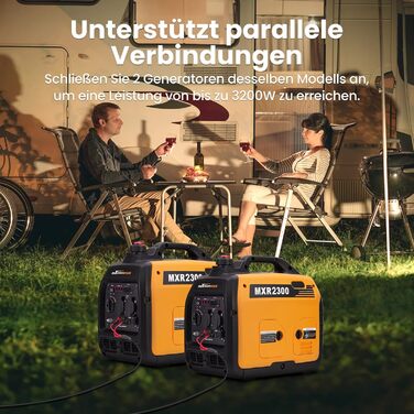 Інверторний генератор maXpeedingrods 2300W: тихий, портативний, для кемпінгу, подорожей, гаража, RV з USB та 230V. Бензиновий, 4-тактний, легковий.