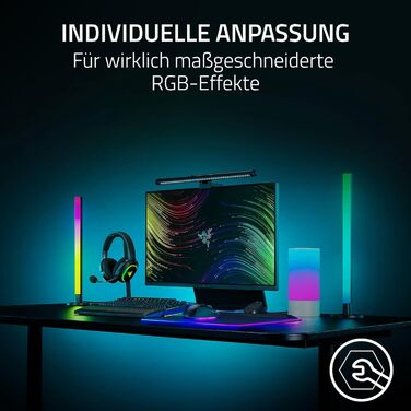 Razer Aether Light Bars - RGB лампа для монітора з підсвічуванням, сенсорним керуванням та регулюванням кольору та яскравості, чорний