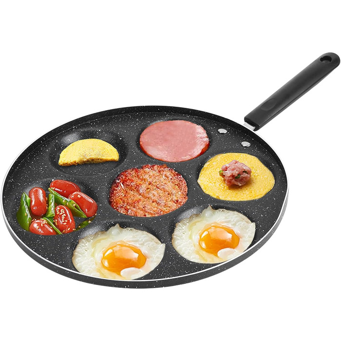 Сковорода для млинців, сковорода для смаженого яйця, індукційна сковорода для млинців, форма для смаженого яйця, 7-кратна індукційна сковорода для очей