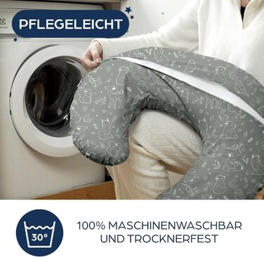 Подушка для вагітних Niimo XXL, подушка для годування - подушка для сну на боці з бавовняним чохлом, зручна подушка для дорослих, подушка для підтримки, (200 см x 70 см), (Sage Green Forest, подушка для годування)